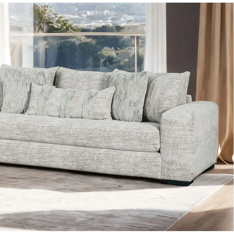 Summerset Transitional Chenille Track Arm Sofa Gray