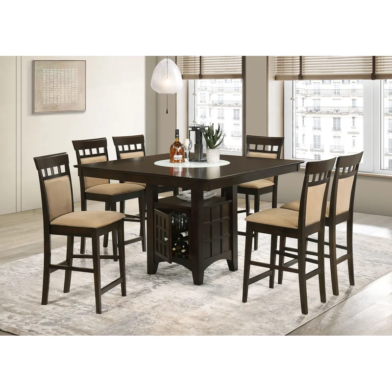 Gabriel 7-piece Square Counter Height Dining Set Cappuccino BEIGE