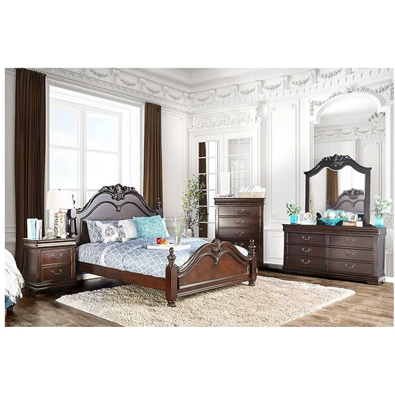 Mandura Traditional Solid Wood Queen Bedroom Set - Cherry
