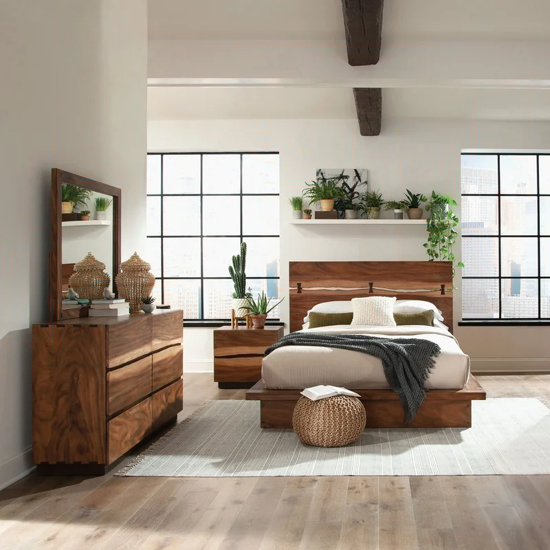 Winslow 4-piece Queen Bedroom Set Smokey Walnut SMOKED WALNUT