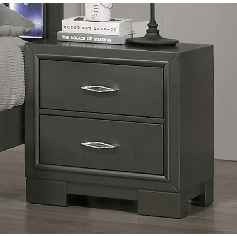 Alison Contemporary 2-Drawer Nightstand - Gray