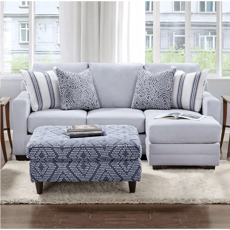 Chiswick Contemporary Sectional in Gray Performance Fabric