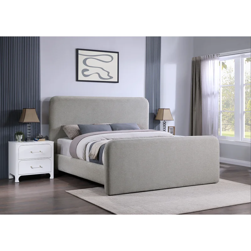 Wren Upholstered Eastern King Platform Bed Grey