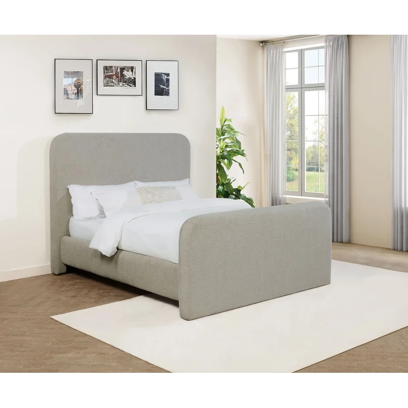 Wren Upholstered Queen Panel Bed Grey