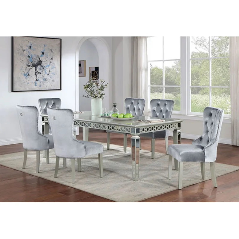 Adalia 7-Piece Mirrored Glam Dining Set