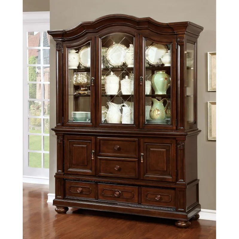 Alpena Traditional Hutch & Buffet in Brown Cherry