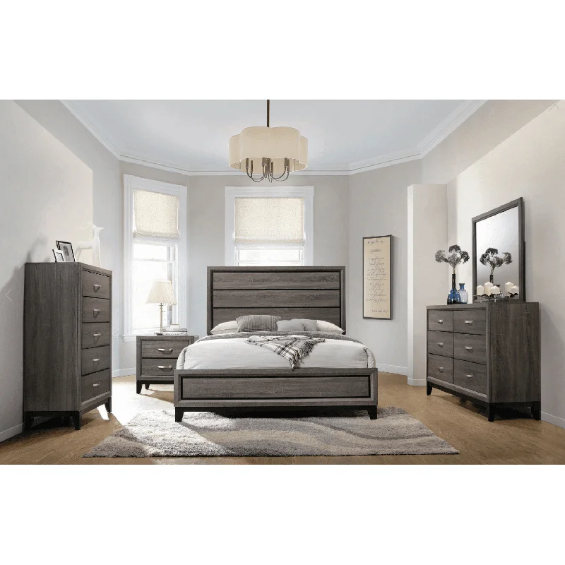 Watson Eastern King Bed Grey Oak And Black