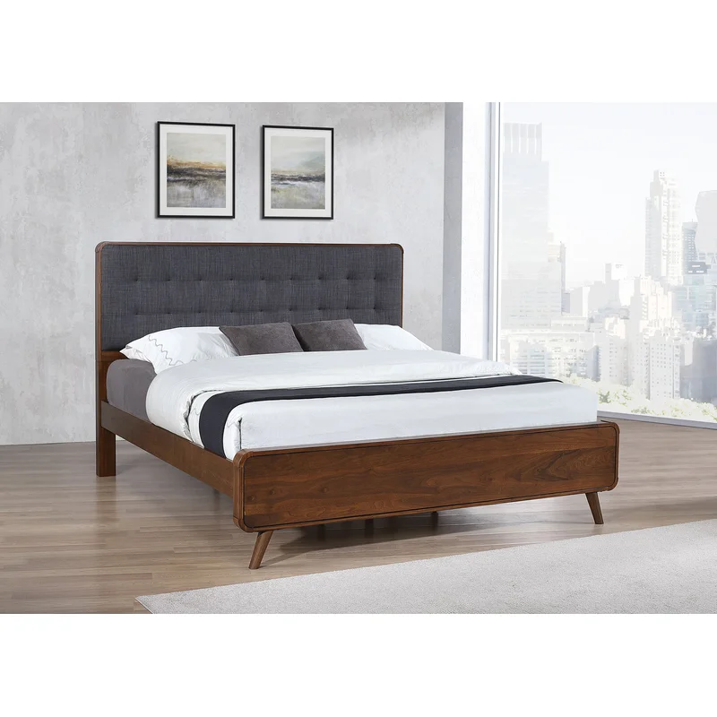 Robyn Wood Eastern King Platform Bed Dark Walnut DARK GREY