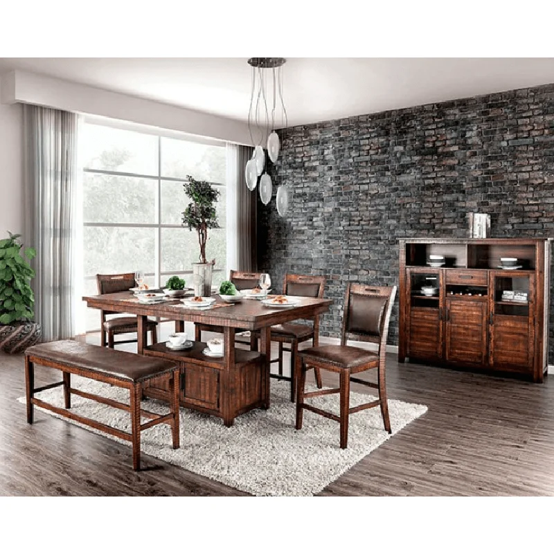 Wichita Rustic Counter Dining Set in Distressed Oak