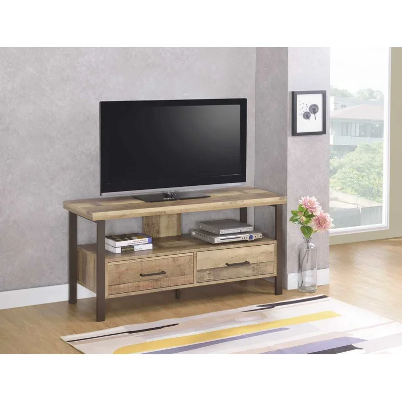 48" 2-Drawer TV Console Weathered Pine