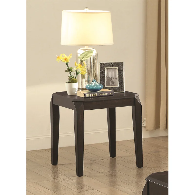 Transitional Style Walnut Finish End Table
