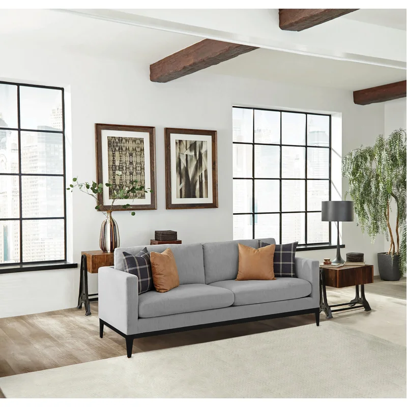 Apperson Upholstered Track Arm Sofa Light Grey