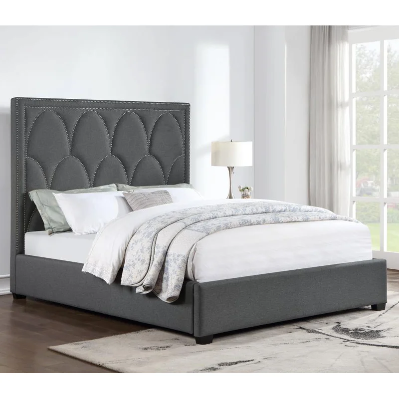 Bowfield Upholstered Queen Panel Bed Charcoal