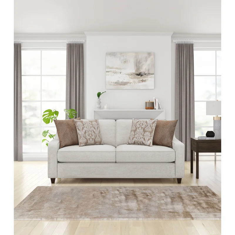 Christine Upholstered Sloped Arm Sofa Beige
