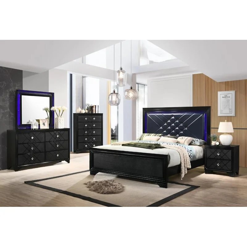 Penelope Contemporary Glam Eastern King Bed