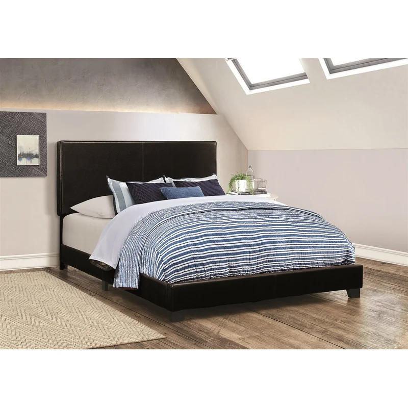 Simms Black King Size Upholstered Bed