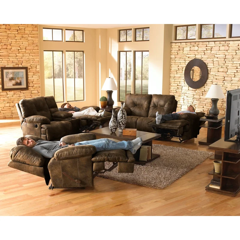 Voyager Oversized Lay-Flat Reclining Sofa Collection (Brandy Elk or Slate) By Catnapper Made in the USA