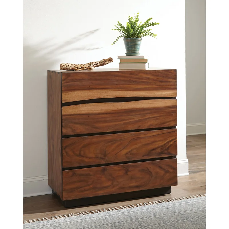 Winslow 4-drawer Bedroom Chest Smokey Walnut SMOKED WALNUT