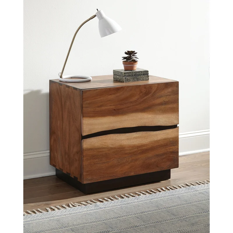 Winslow Rustic Smoky Walnut Finish Nightstand by Scott Living