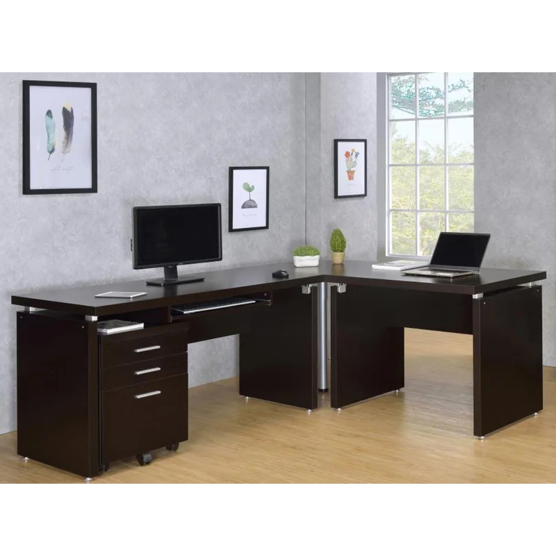 Skylar Long Computer Desk With File Cabinet
