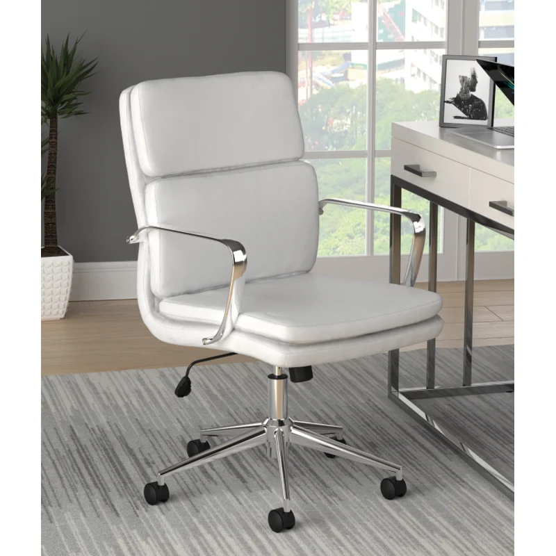 Standard Back Upholstered Office Chair White