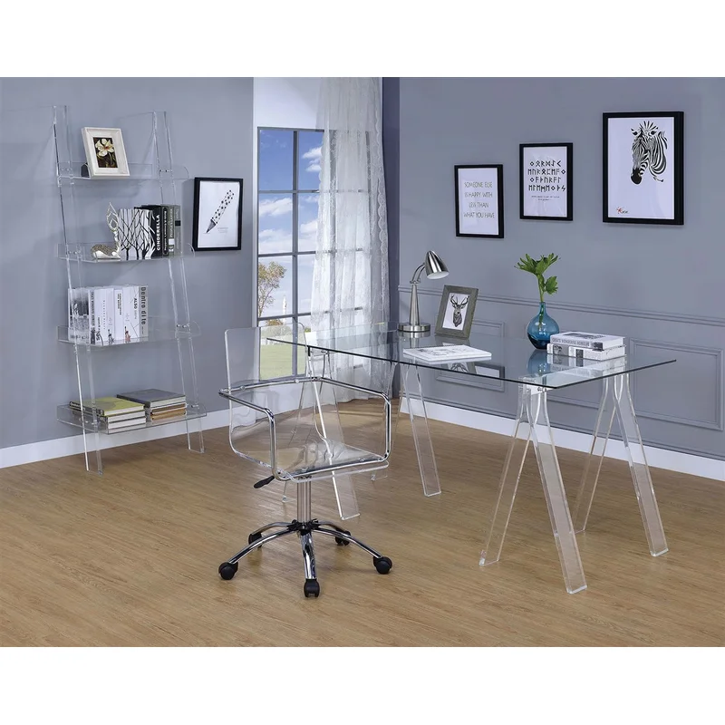 Xavier Writing Desk with Clear Acrylic Base