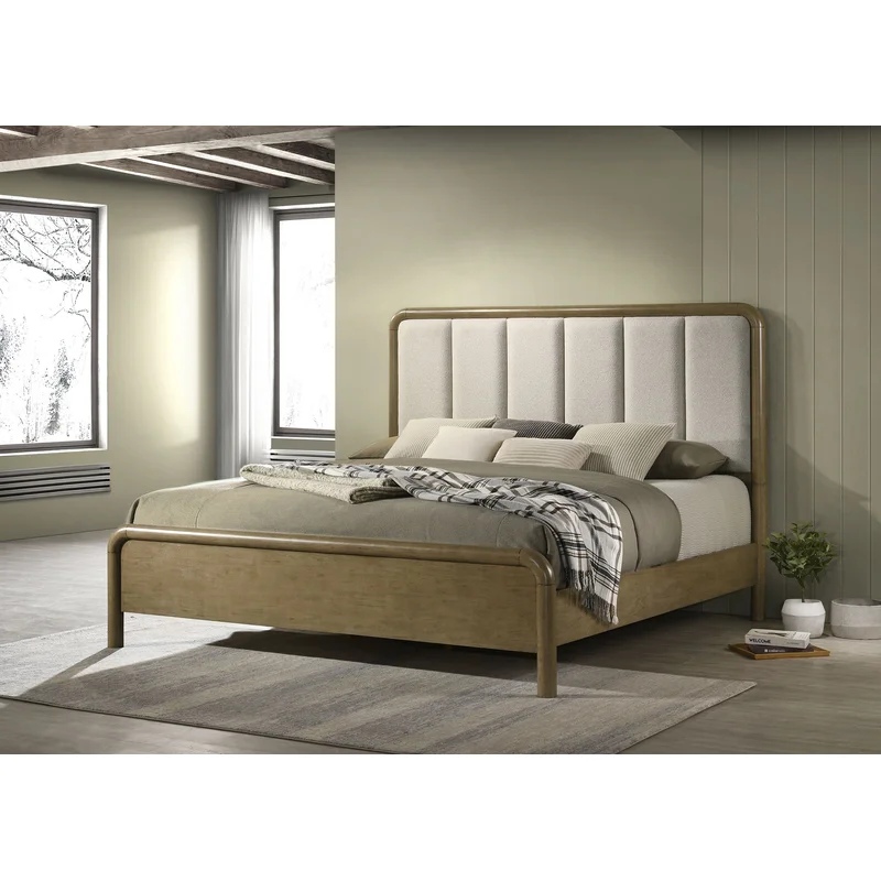 Amsbury 59-inch Upholstered Queen Bed Nutmeg BEIGE