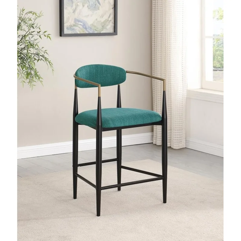 Tina Fabric Upholstered Counter Chair Green (Set of 2)