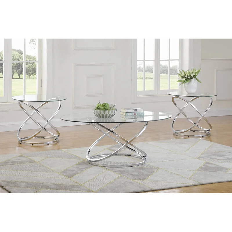 Warran Interlocking Ring 3-Piece Coffee & End Table Set