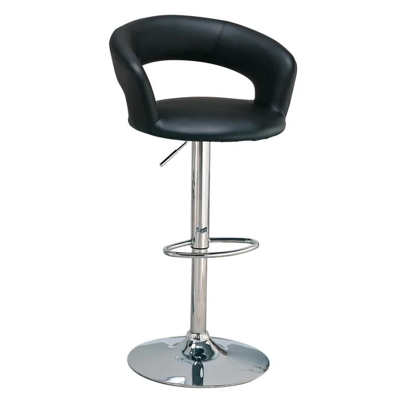 29 " Adjustable Height Bar Stool Black And Chrome