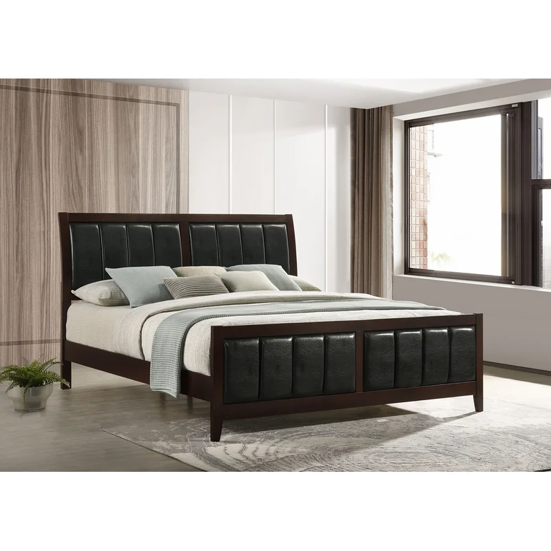 Carlton Wood Eastern King Panel Bed Cappuccino