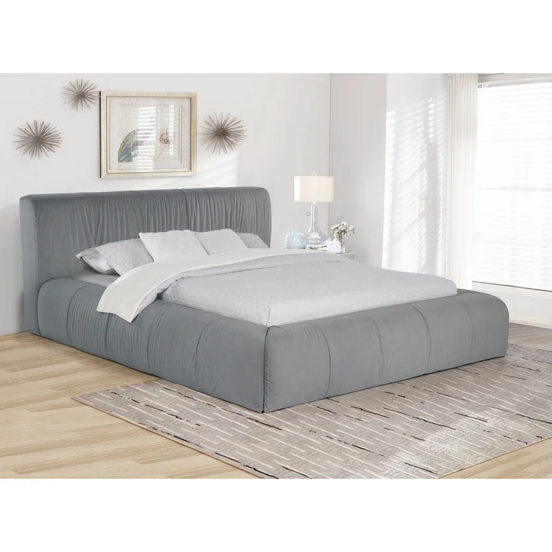 Wilshire Upholstered Eastern King Platform Bed Dove Grey