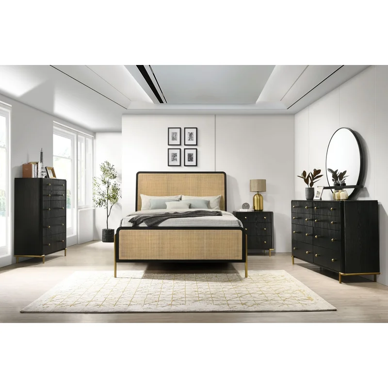 Arini 4-piece Queen Bedroom Set Black and Natural