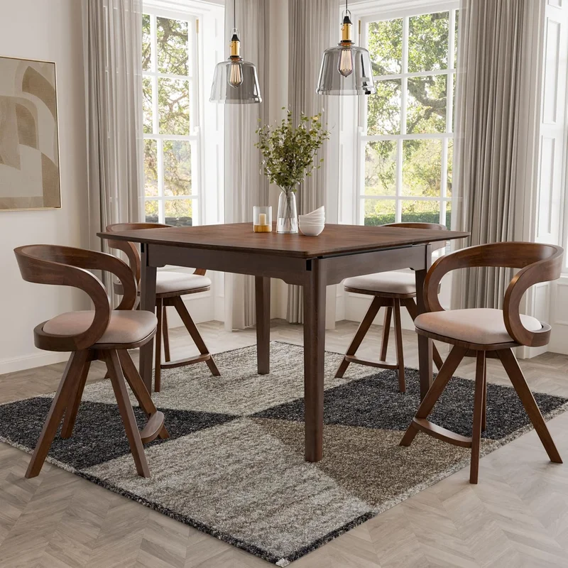 Croglio 5-Piece Counter Height Dining Set Rich Walnut