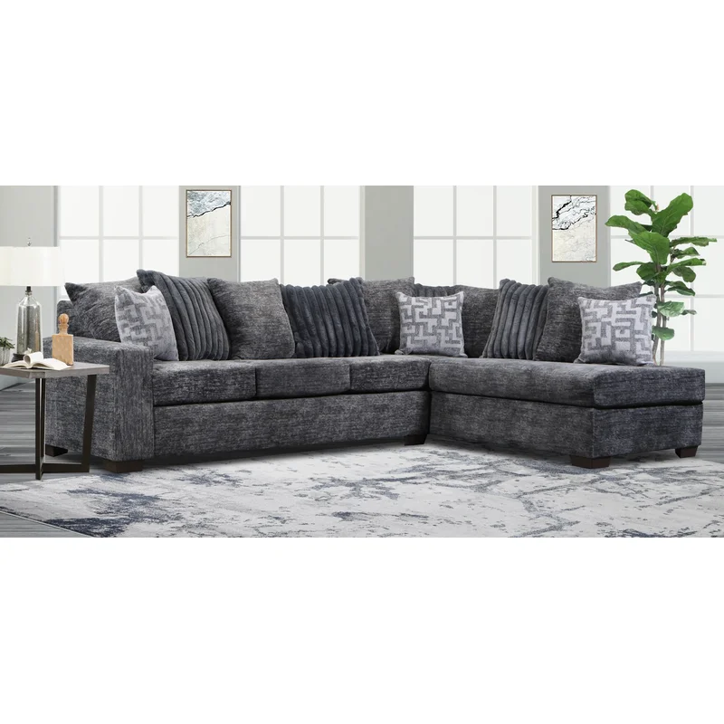 Delta 2865 Galactic Charcoal Chaise Sectional