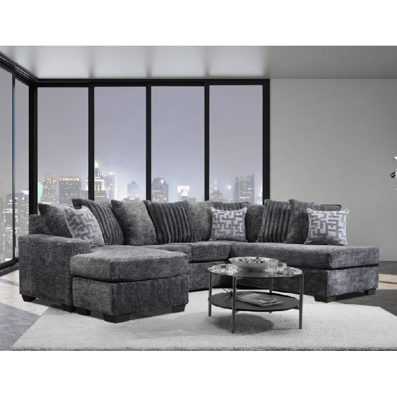 Delta 2875 Galactic Charcoal U-Shape Upholstered Sectional