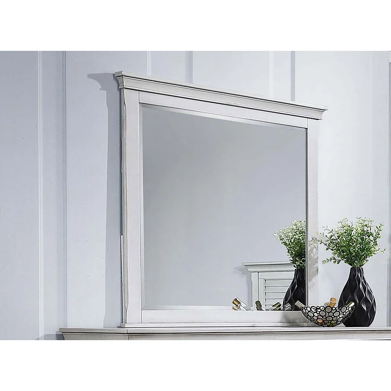 Franco Dresser Mirror Distressed White
