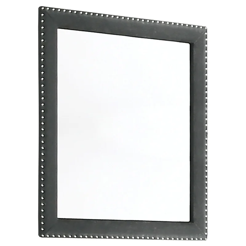 Melody Upholstered Dresser Mirror Grey Velvet