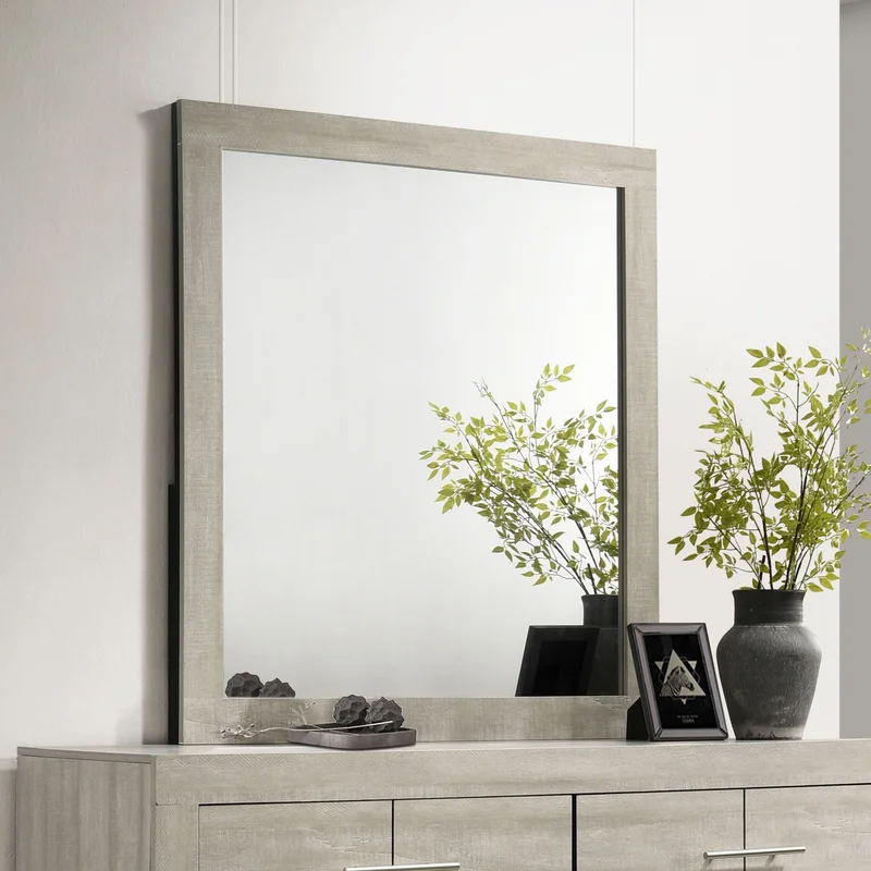 Trenton Dresser Mirror Rustic Cream Finish