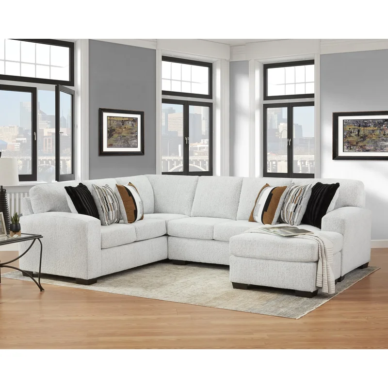 Shay Arctic Gray U-Shape Chenille Sectional