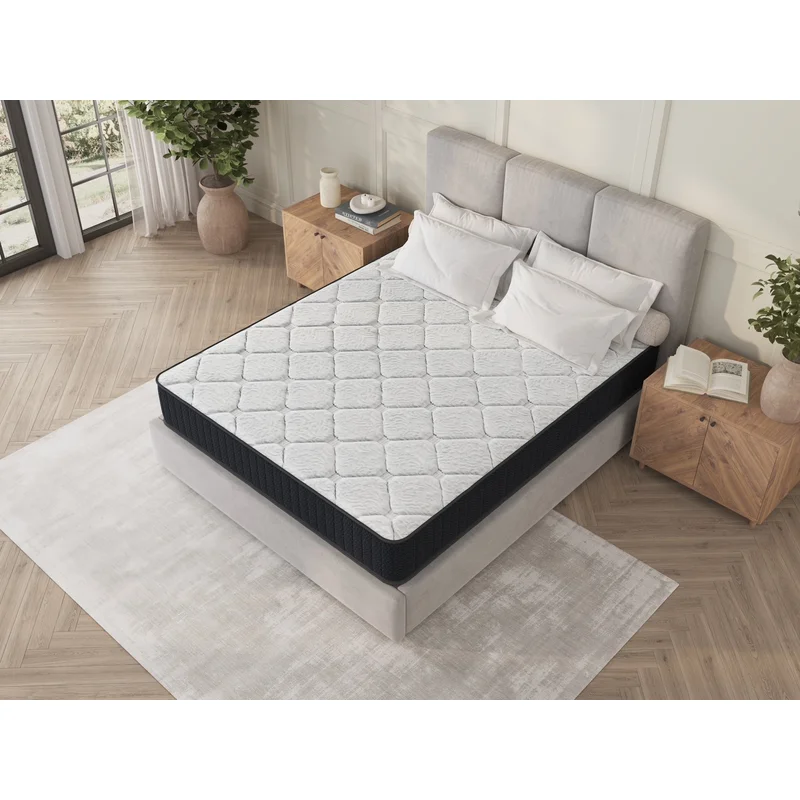 Assembled in USA - 10' Queen Nest Basic Innerspring Hybrid Mattress - Gray