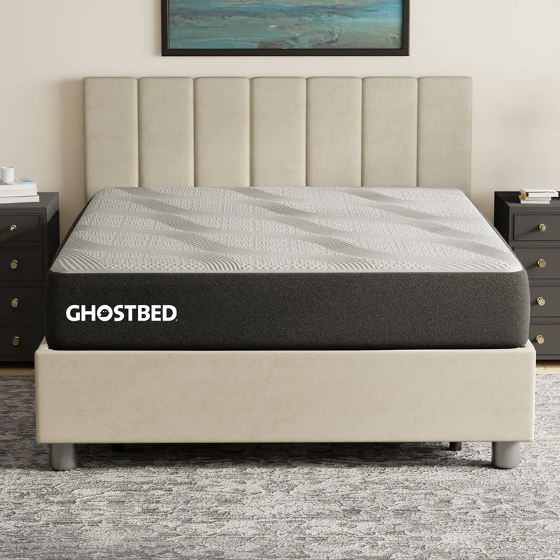 Ghostbed Essential 11' Queen Foam Mattress with Cooling Gel Memory Foam and Ghostflex Support in White