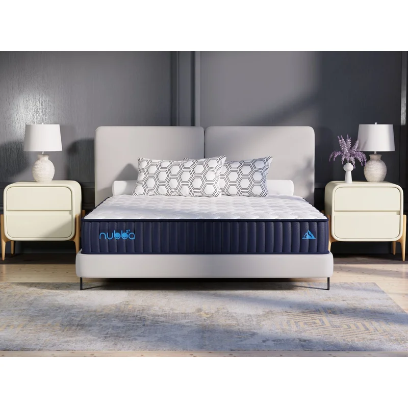 NUBBA 12' QUEEN SIZE PREMIER LUXURY HYBRID MATTRESS - MEDIUM FIRM - White