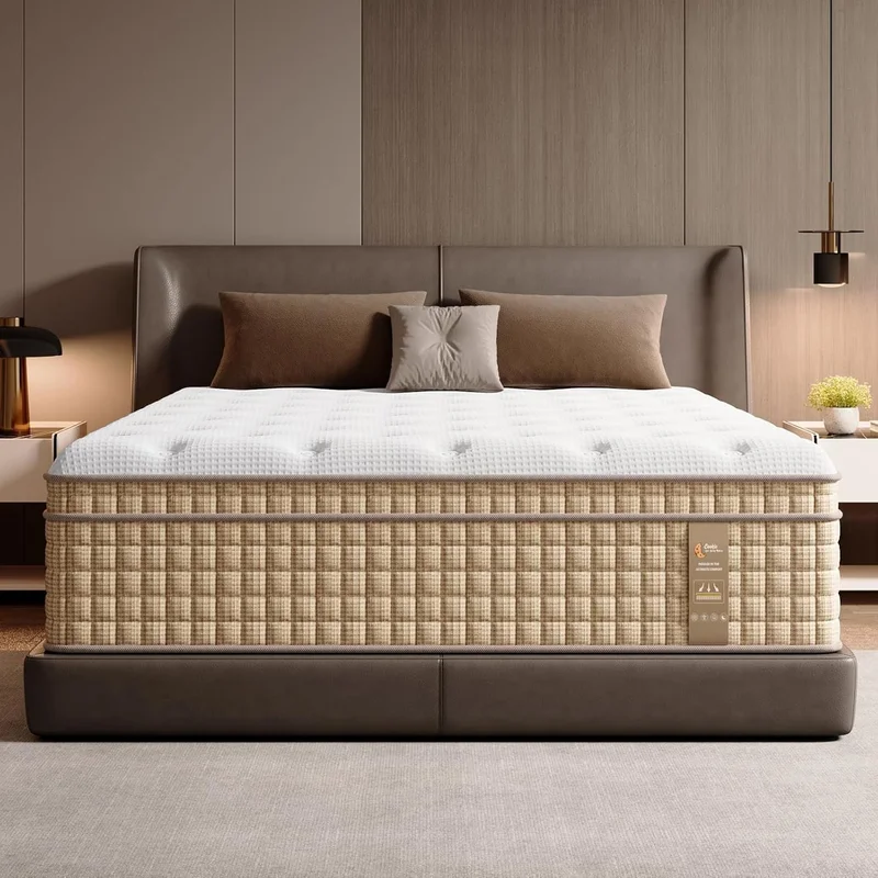 Queen Mattress 14" - Beige+white