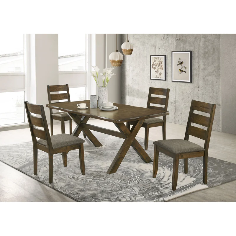 Alston 5-piece Rectangular Dining Table Set Knotty Nutmeg BROWN