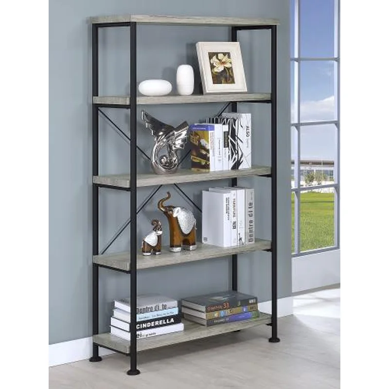 Analiese 63-inch 4-shelf Bookshelf Grey Driftwood Bookcase