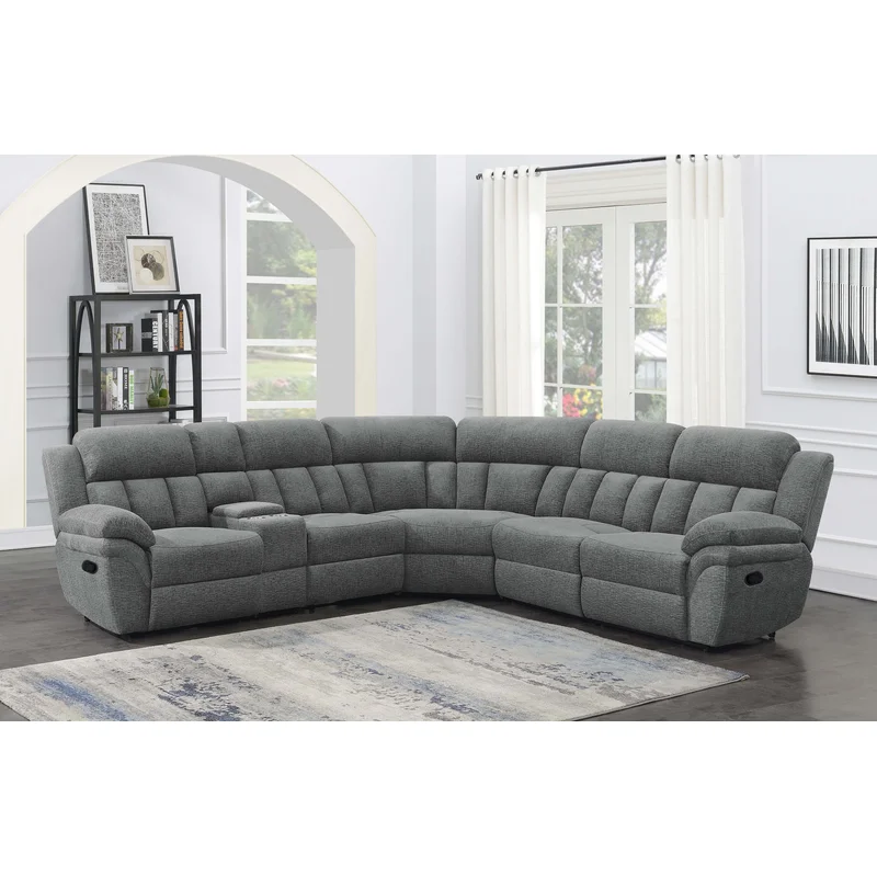 Bahrain 6-piece Modular Reclining Sectional Sofa Charcoal