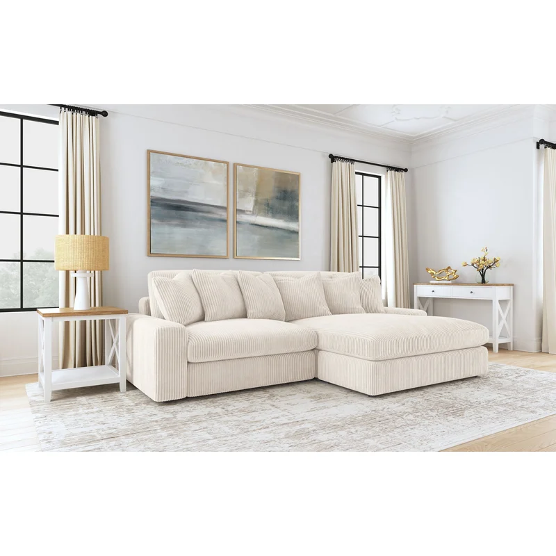 Blaine Upholstered Reversible Chaise Sectional Sofa Sand