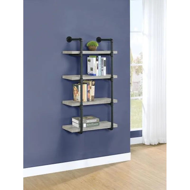 Elmcrest 24-inch 4-shelf Wall Bookshelf Grey Driftwood Bookcase
