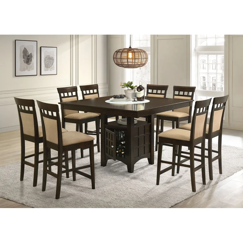 Gabriel 9-piece Square Counter Height Dining Set Cappuccino BEIGE